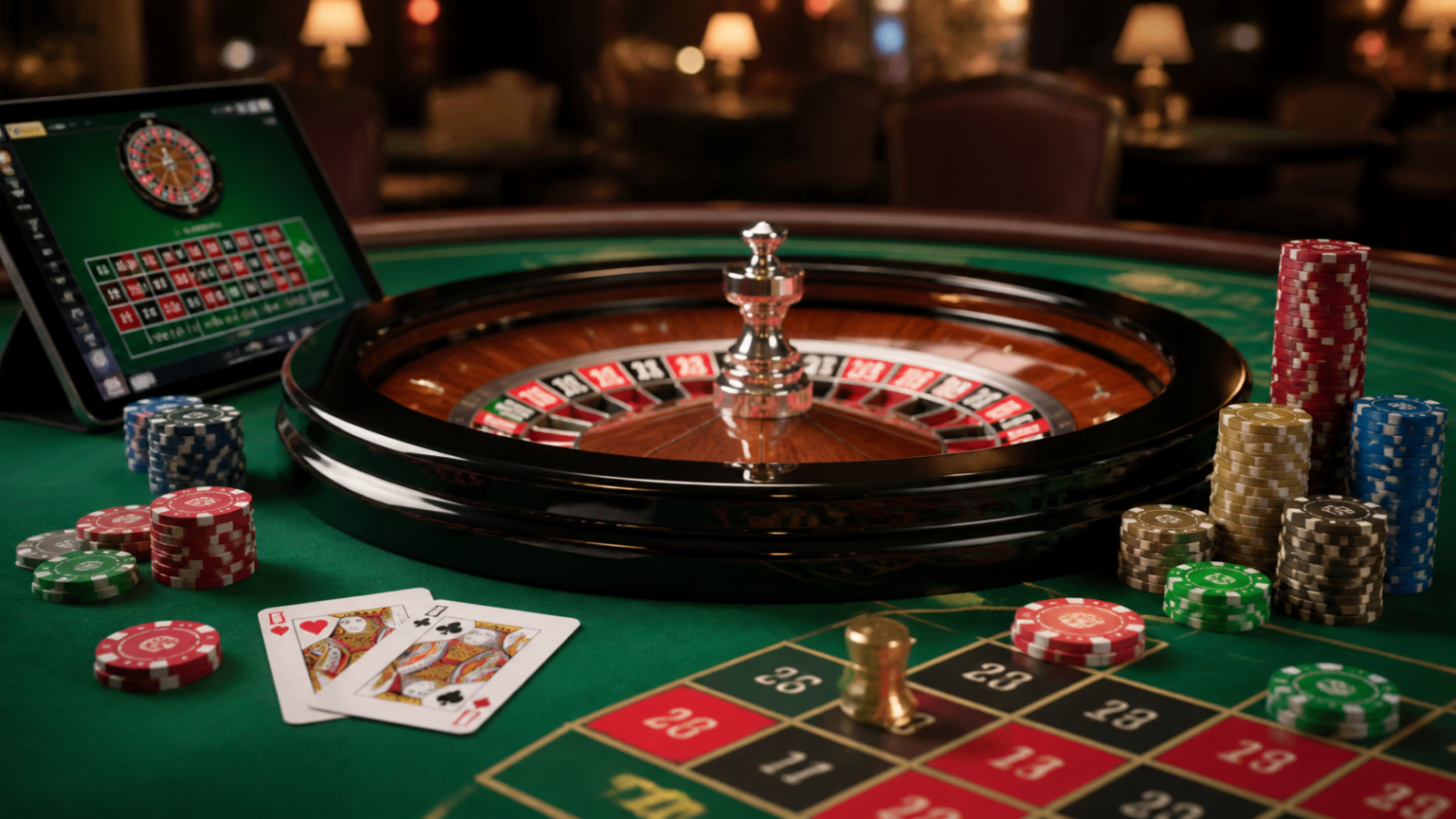 best online casino singapore: A Practical Guide for Players Casino roulette table with cards, chips, and an online casino screen