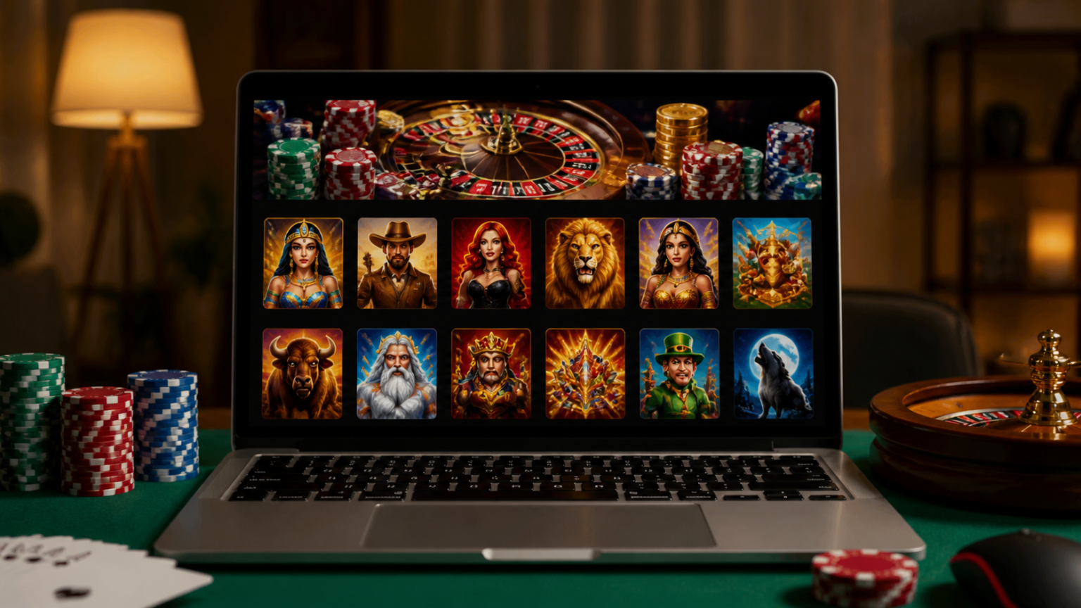 Best Online Casinos: What to Look for Before You Play Laptop displaying an online casino game lobby with slot thumbnails