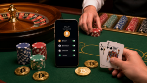 Crypto Casino Singapore: A Practical Guide for Players Casino table with smartphone wallet for crypto casino gaming