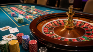 Online Betting Singapore: A Practical Guide for Readers Casino table with chips and roulette wheel representing online betting Singapore