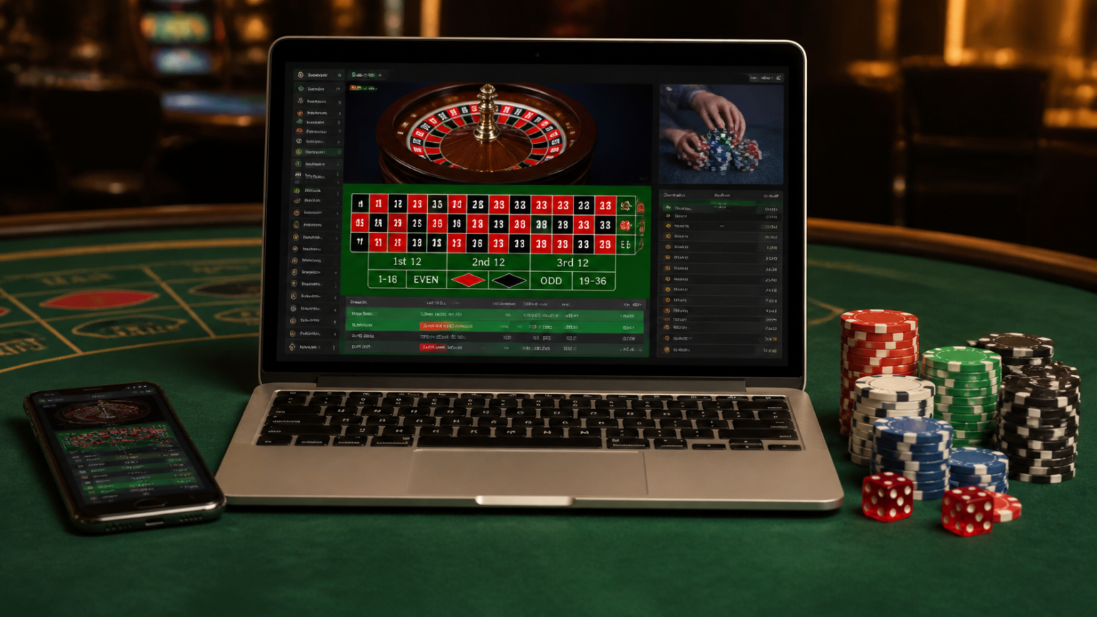 Online Betting Sites: What Players Should Look For Laptop showing an online betting site with casino chips nearby