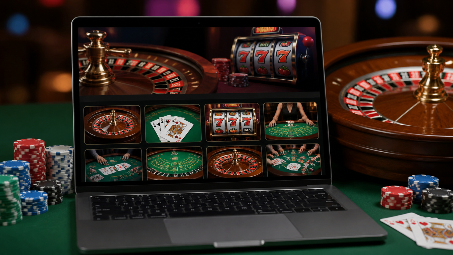 Online casino Singapore games on a laptop screen