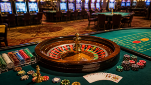 Nuovi Casino AAMS nel 2026: Licenze, Sicurezza e Trasparenza Casino gaming setup with roulette wheel and slot machines