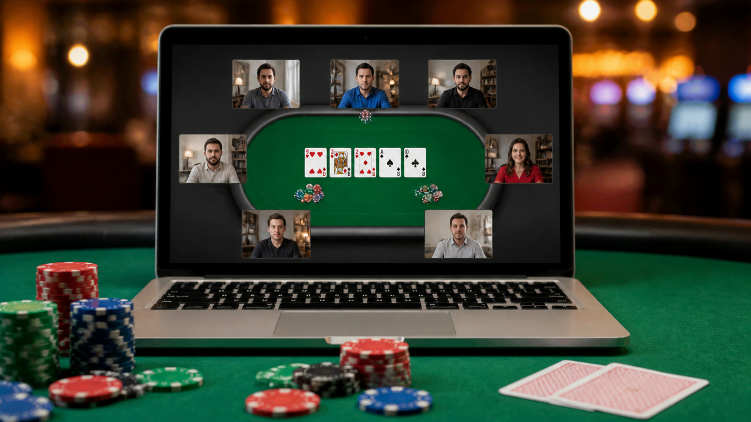 Online Poker Games: What to Know Before You Play Online poker games shown on a casino-style poker table